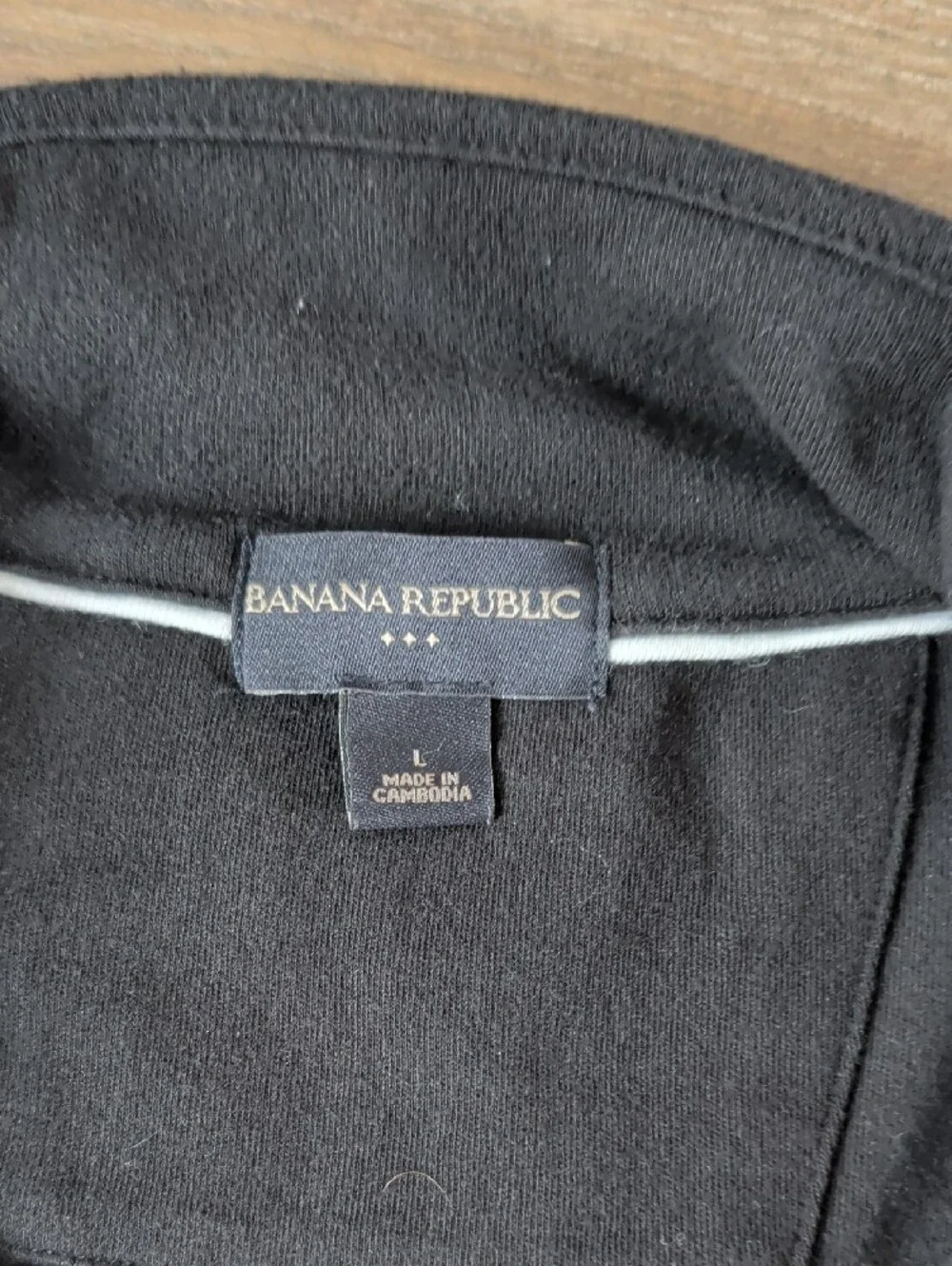 Banana Republic Men's Black Quarter-Zip Knit Pullover